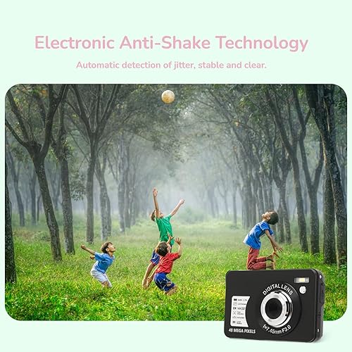 Miniatura 6 de Cámara digital para adolescentes, cámara de apuntar y disparar Ultra HD de 2.7 K de 48 MP, cámara compacta LCD recargable de 2.7 pulgadas con zoom