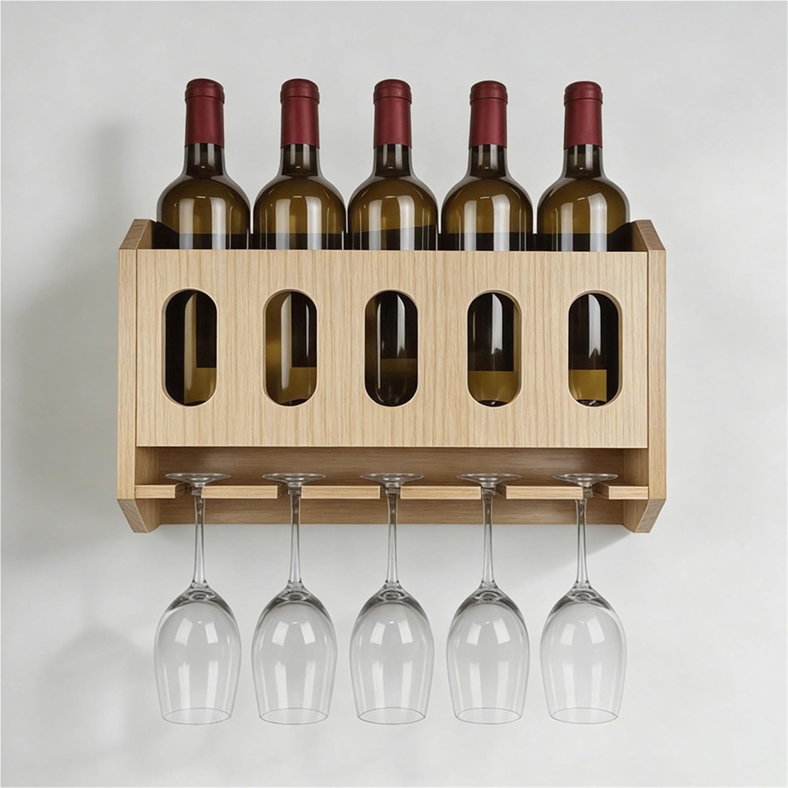 Portabottiglie da Tavolo Espositore for portabottiglie da Parete in Legno for Vino Portabottiglie in bambù