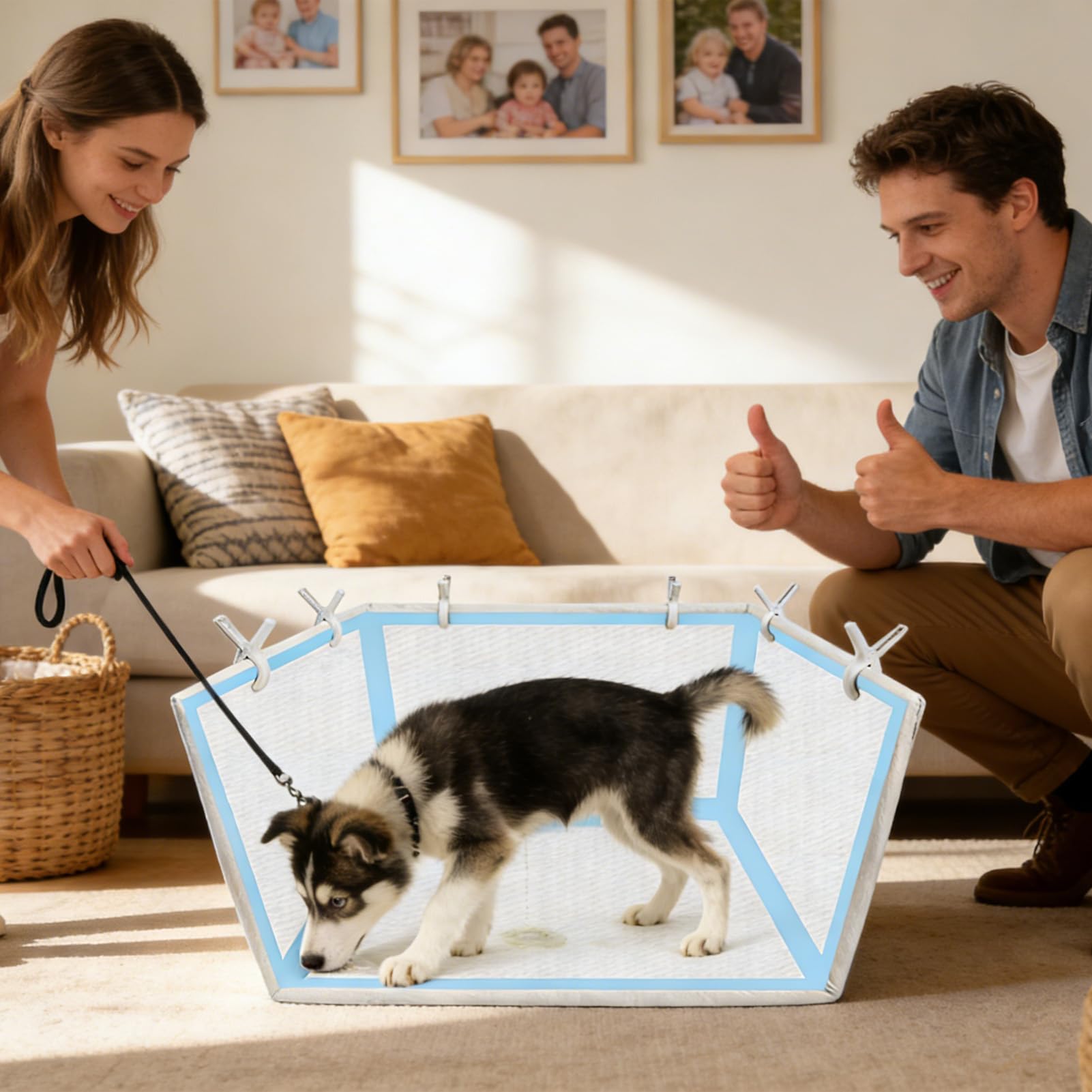 Bandera Sanitaria para Cachorros Paredes Altas Impermeables para Mascotas | Estación para Hacer Pis en Interiores Para Apartamento Balcón Sala De Estar Pequeño Mediano