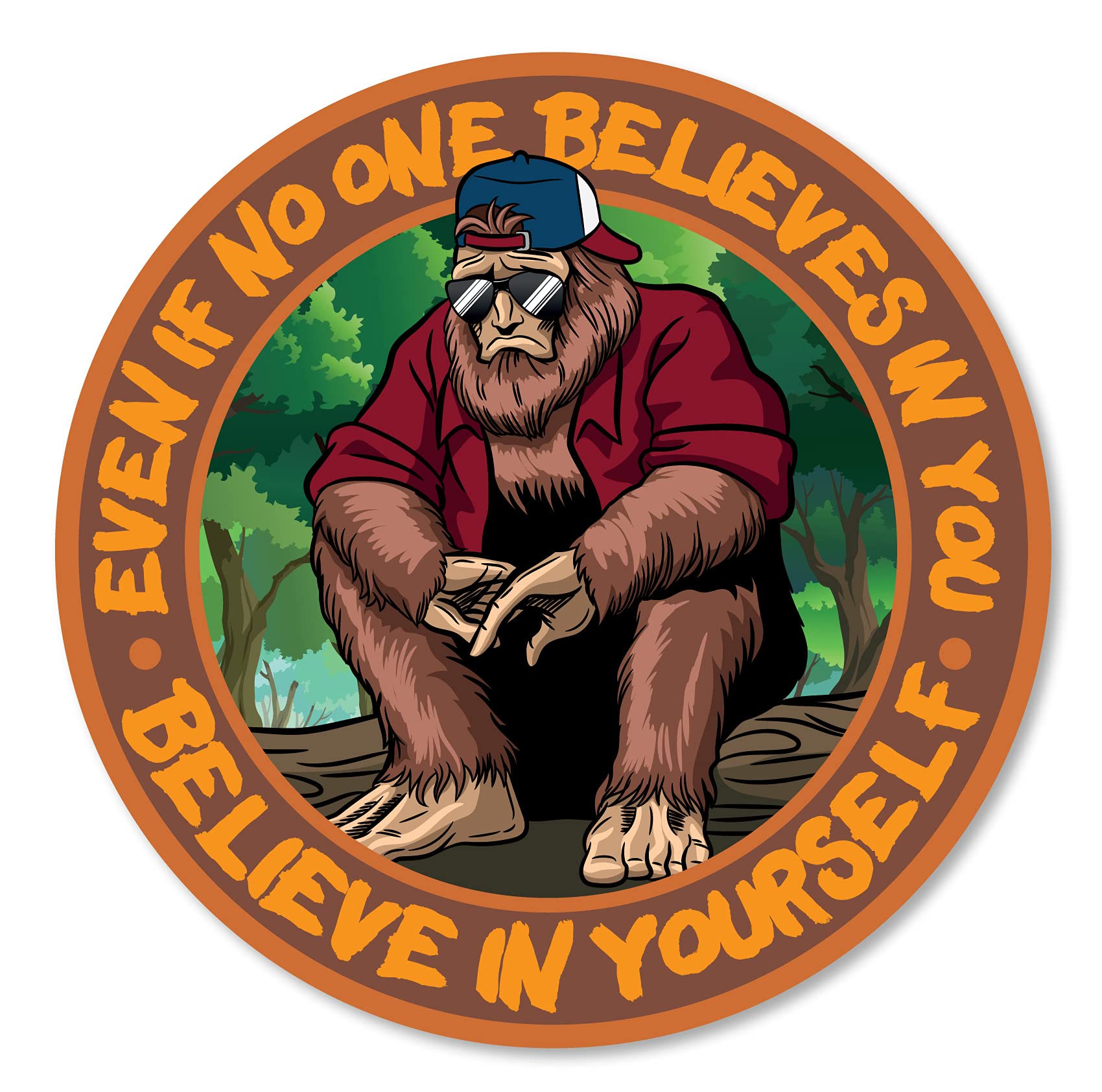 Bigfoot "I Believe" Flying Saucer Decal - Car Window/Bumper Sticker, 3.5" Multicolor 9 thumbnail image