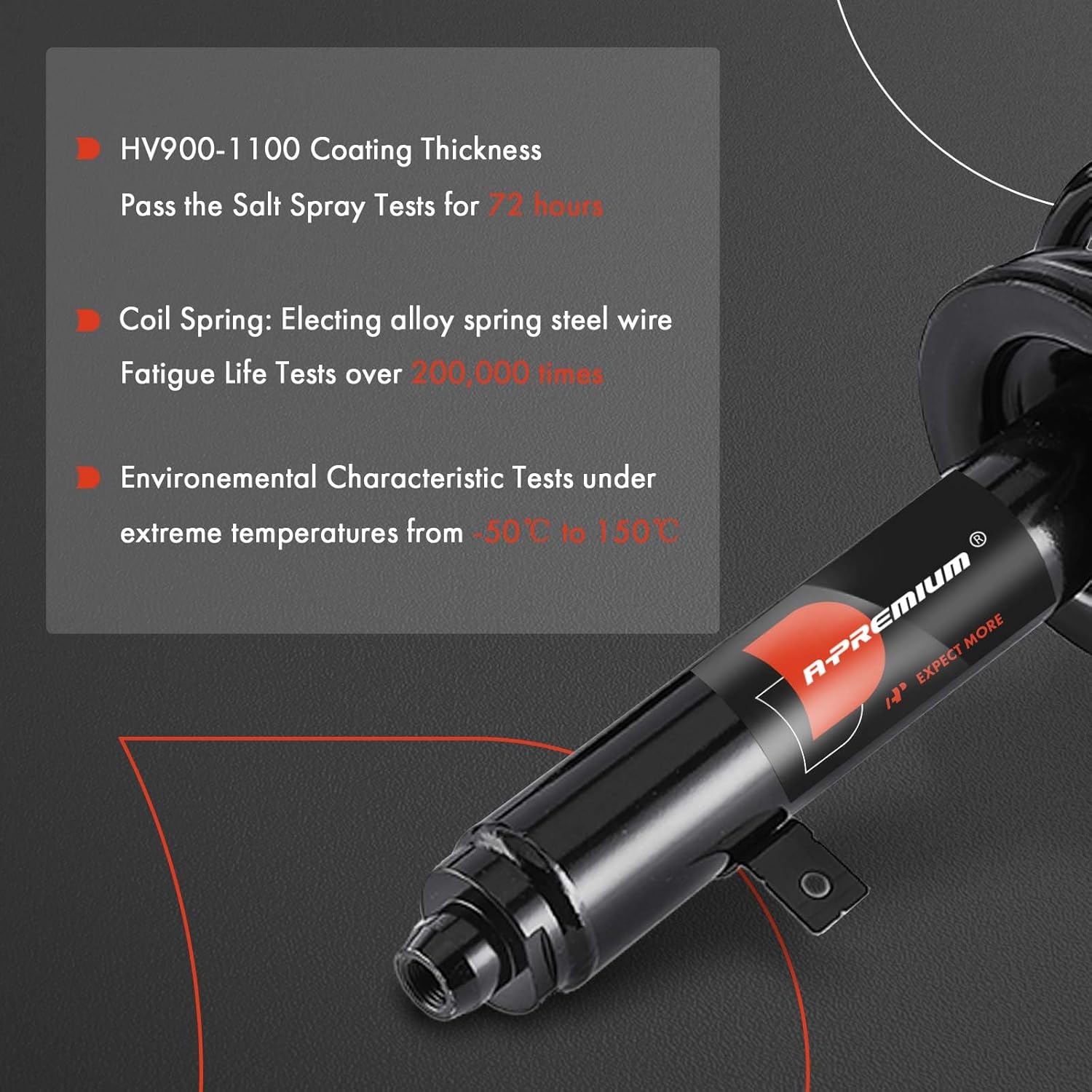 A-Premium Front Strut and Coil Spring Assembly Compatible with Lexus IS250 2006-2013, IS350 2011-2013, AWD, Sedan, 2-PC Set