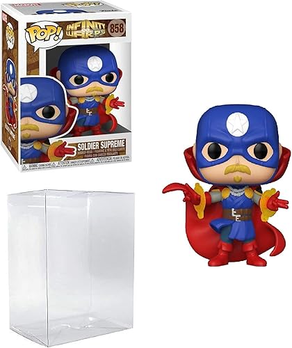 Soldier Supreme Pop #858 Marvel Infinity Warps Figura de vinilo (incluye funda protectora de caja Ecotek Pop)