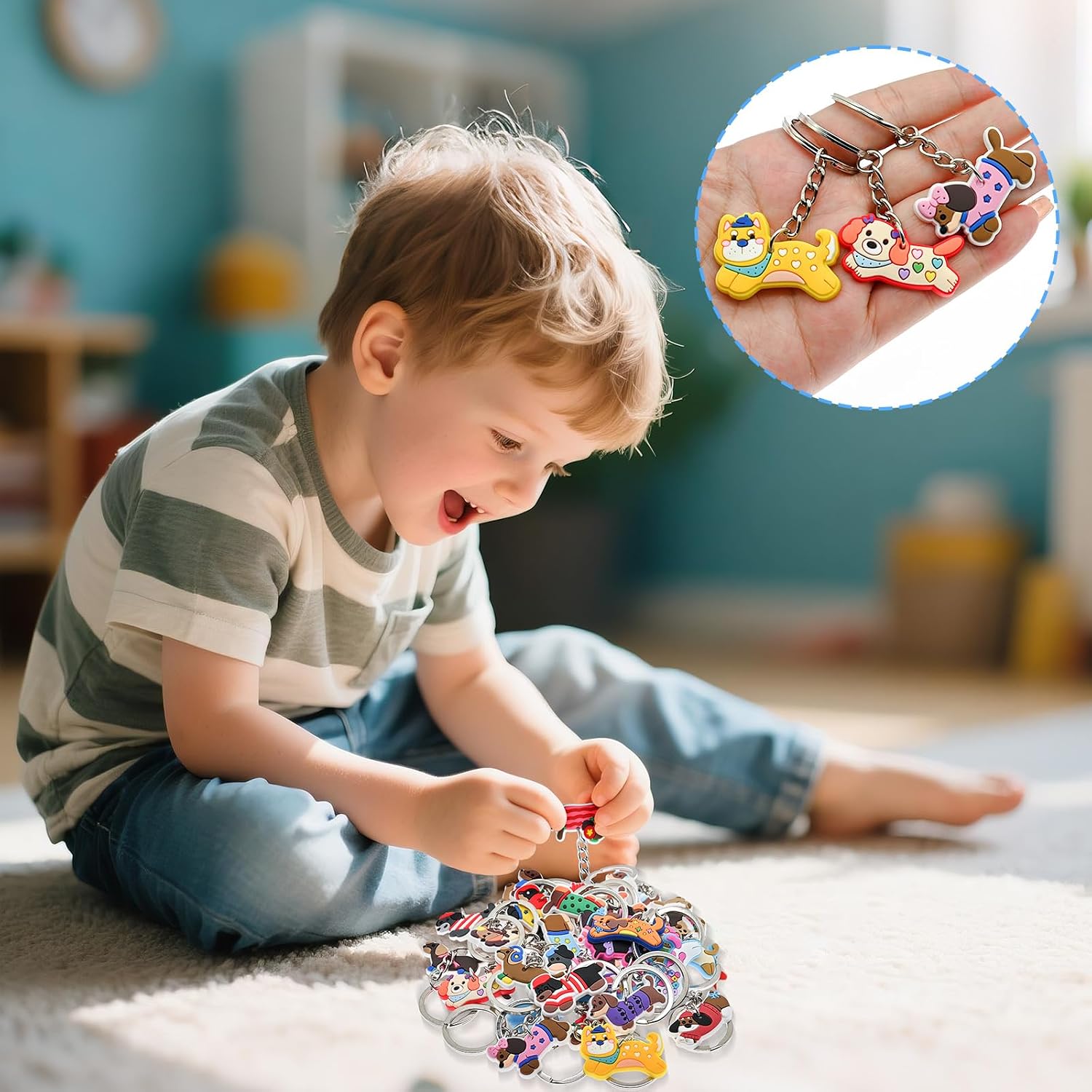 Keychains Bulk DIY Cute Keychain Charms Backpack Charms for Girls Backpack Keychains PVC Key Ring Party gifts image 3