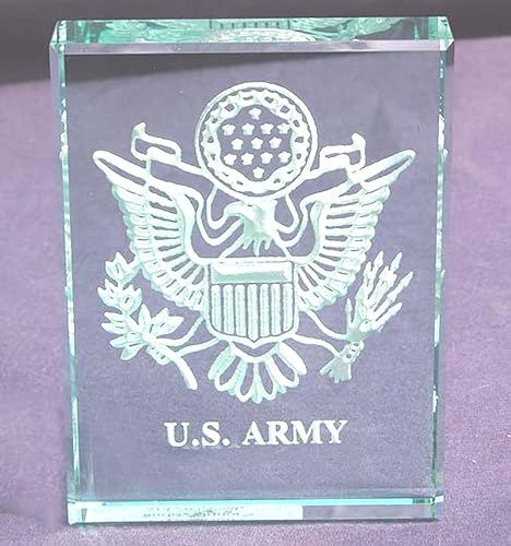 Insignia del ejército de los Estados Unidos tallada a mano pisapapeles de