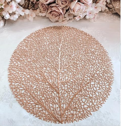 Miniatura 2 de Occasions Paquete de 10 manteles individuales metálicos de vinilo prensadodecoración de boda (Eden-Matt Rose Gold)