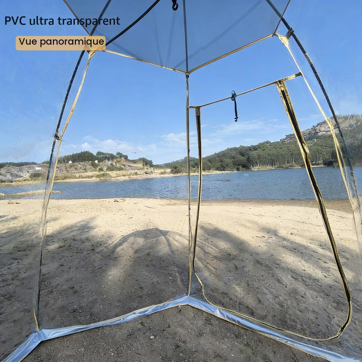 Tente de Camping en PVC Transparent pour 4-6 Personnes Tente Bulle Hivernale Hémisphérique Étanche, Windproof, Chaud Montage Facile Tente pour Observer Les Étoiles