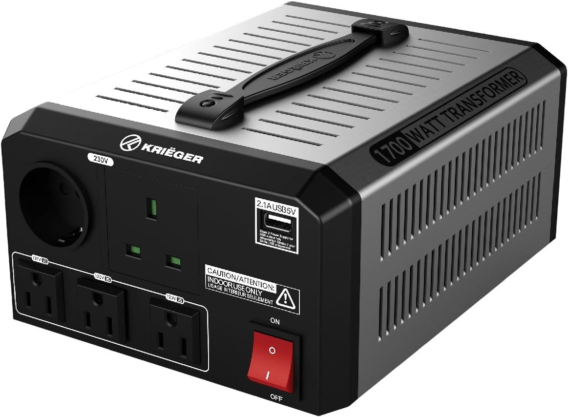 Onе-Dау Sаlе: Uр tо 70% оƒƒ Krieger 1700 Watt Voltage Transformer, 110/120V to 220/240V Step Up Step Down Voltage Converter, MET Approved Under UL, CSA