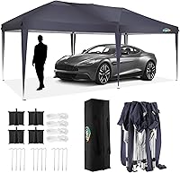 Vista 44 de COBIZI 10x10 Gazebos desplegables en oferta 11x11 Tienda de campaña con toldo fácil de montar al aire libre, Gazebo impermeable portátil