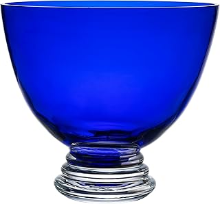 Barski Handmade Glass Round Footed Bowl, Cobalt, 10.5" D (10.5 Inches Diameter), Made in Europe