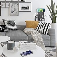 Vista 7 de Cargador de pared con protector de sobretensiones, regleta de alimentación con 12 tomas de corriente alterna anchas, bloques de carga USB de 4