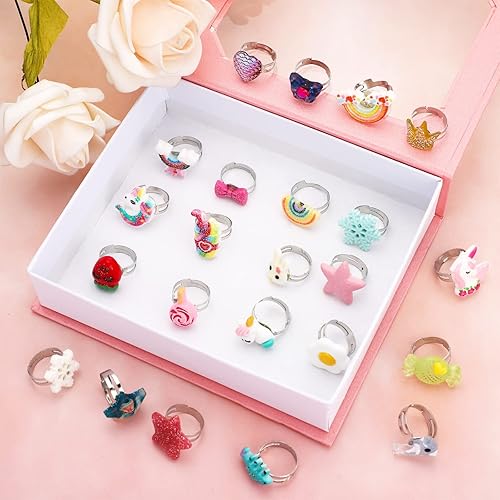 Miniatura 2 de SOTOGO - 36 piezas de anillos de joyería para niña, anillos de juego y anillos de vestir, regalo para niñas pequeñas