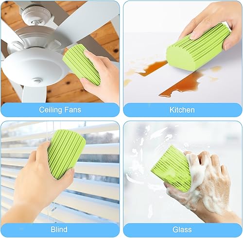 Miniatura 5 de Plumero limpio húmedo, paquete de 4 borradores de esponja mágica para limpieza del hogar, plumeros reutilizables suministros de limpieza para