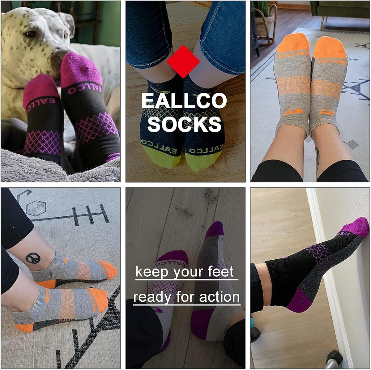 Eallco Womens Ankle Socks 6 Pairs Running Athletic Short Socks With Cushioned Sole at  Women’s Clothing store