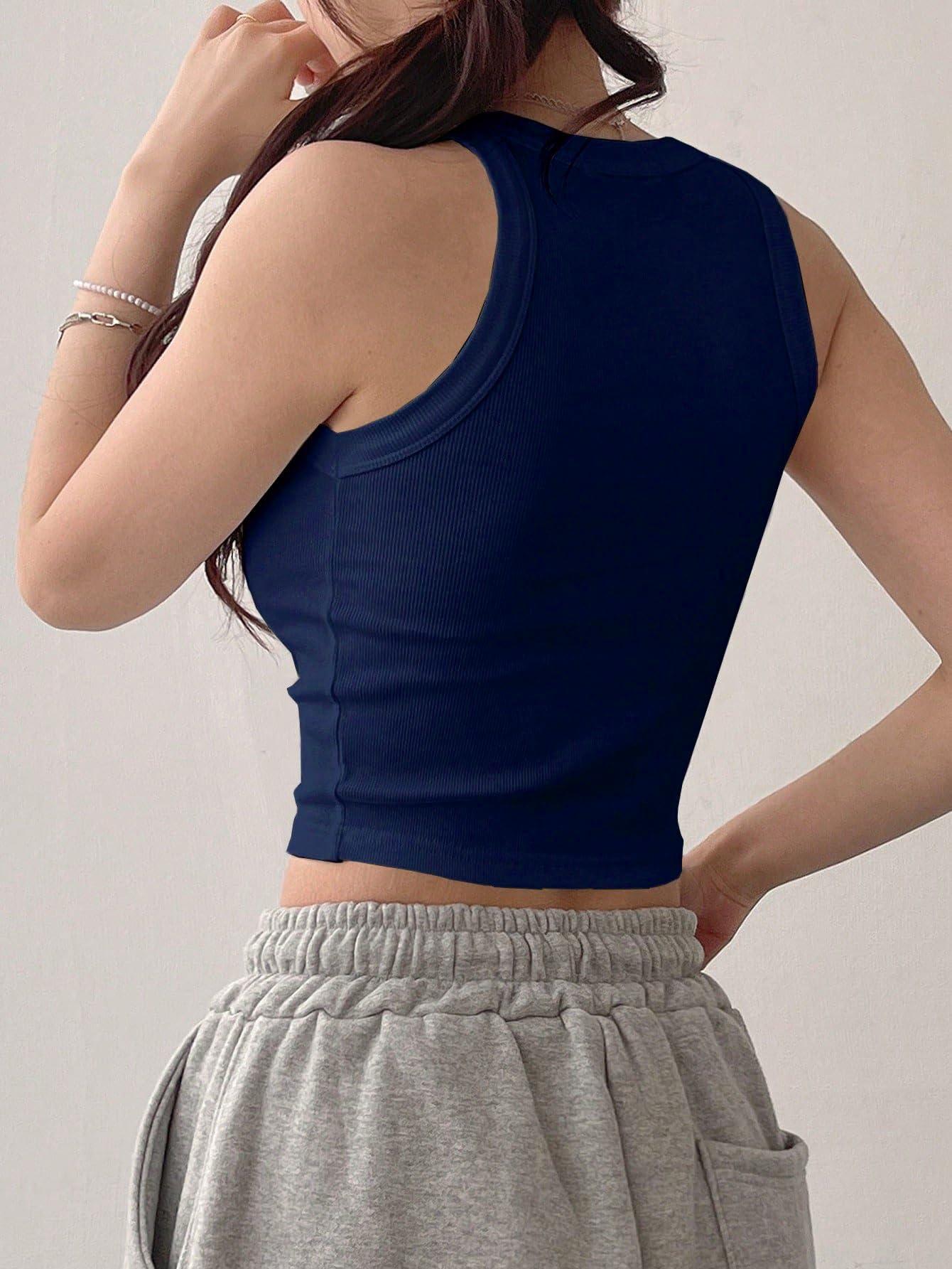 Toochki Camiseta corta de algodón para mujer, estilo occidental