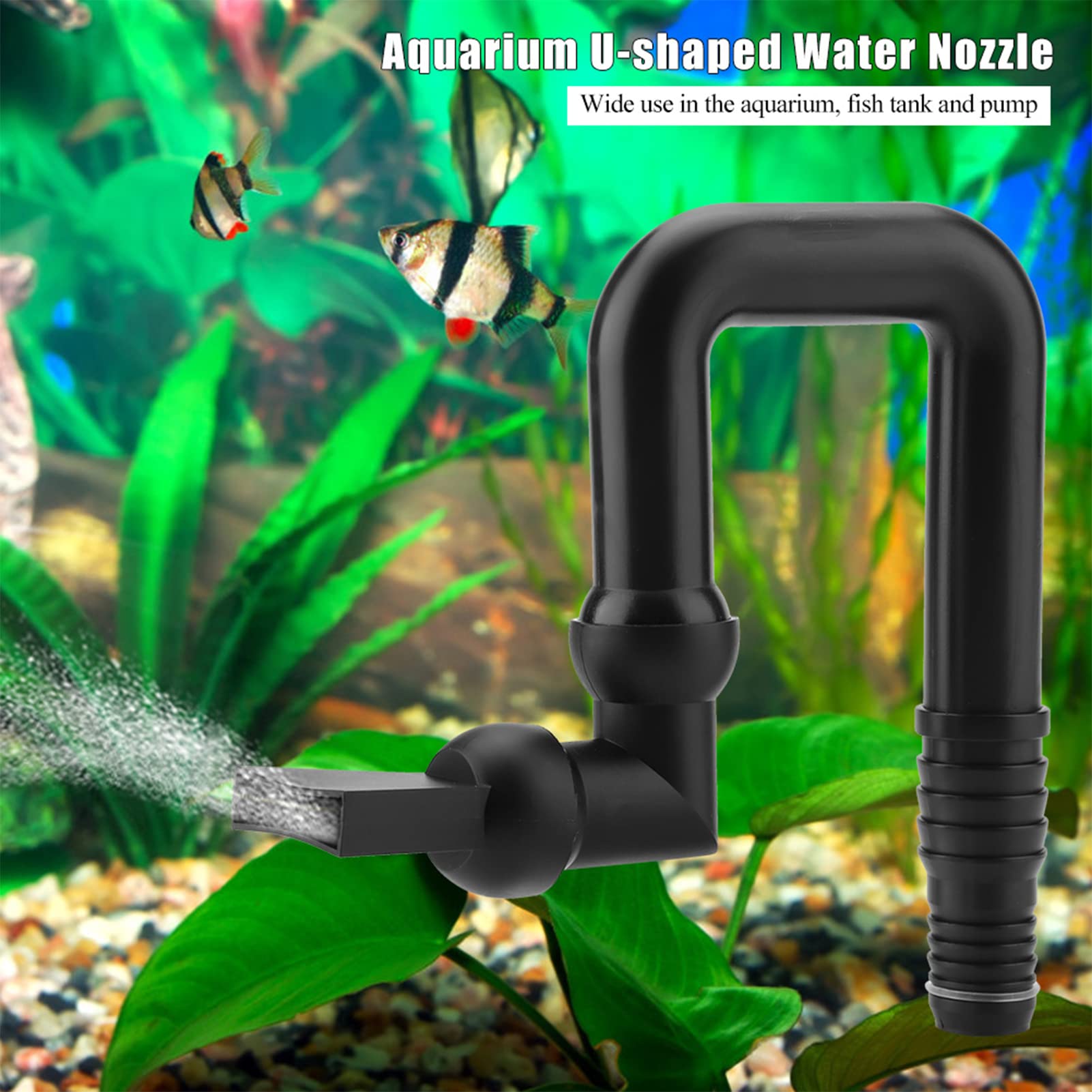 Beufee U Return Pipe, Multipurpose U Tube Return Directional Pipe Tube Fish Tank Pump Nozzle for Aquarium Water Pump - Image 4