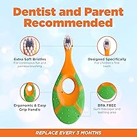 Vista 3 de Cepillo de dientes para bebés y niños pequeños de 0 a 2 años (paquete de 4) cerdas extra suaves para encías de bebé, sin BPA, dedos de fácil agarre