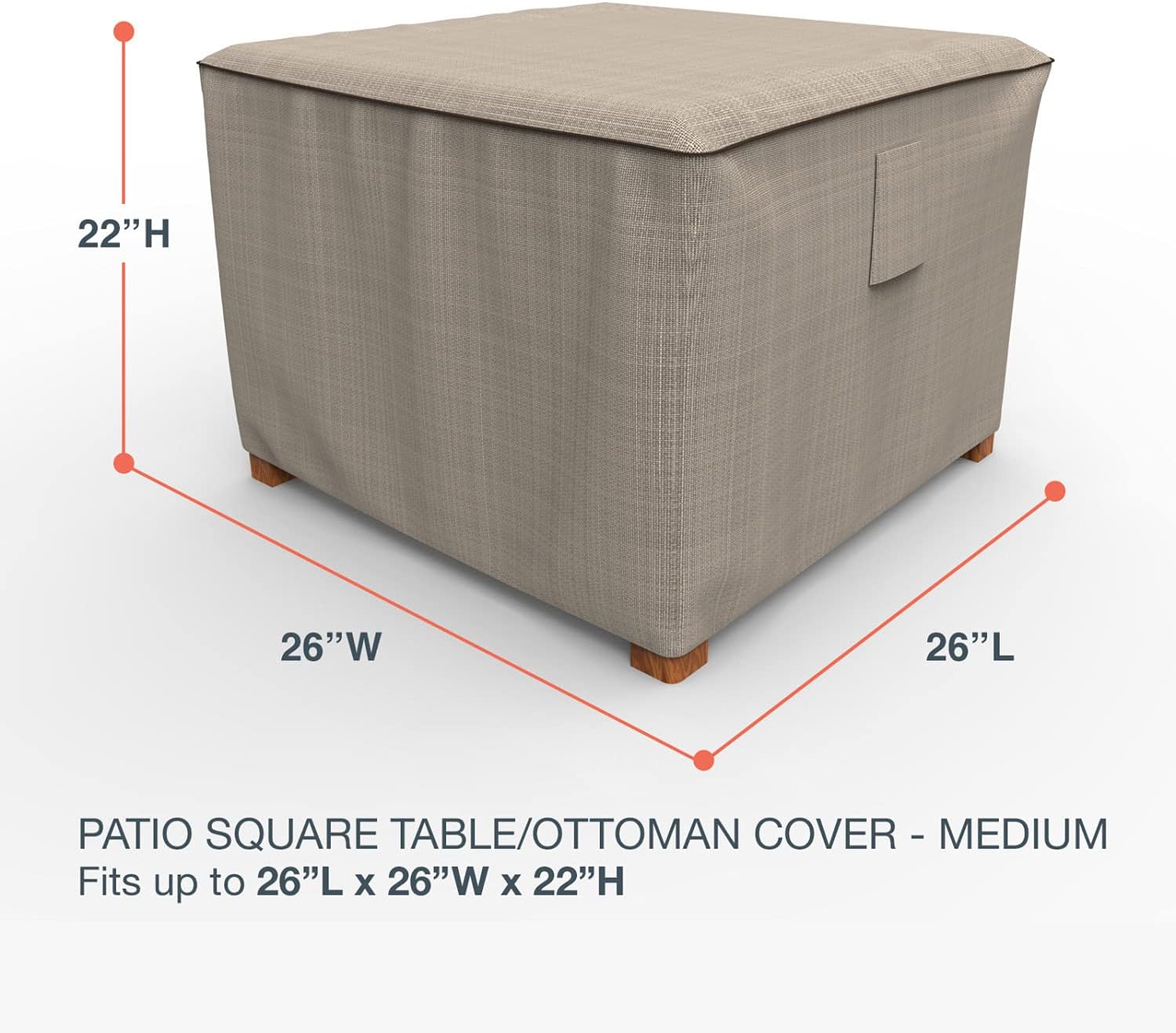 EmpireCovers StormBlock™ Signature Square Patio Table Cover/Ottoman Cover, Medium - Black Ivory, P4A06PMNW2