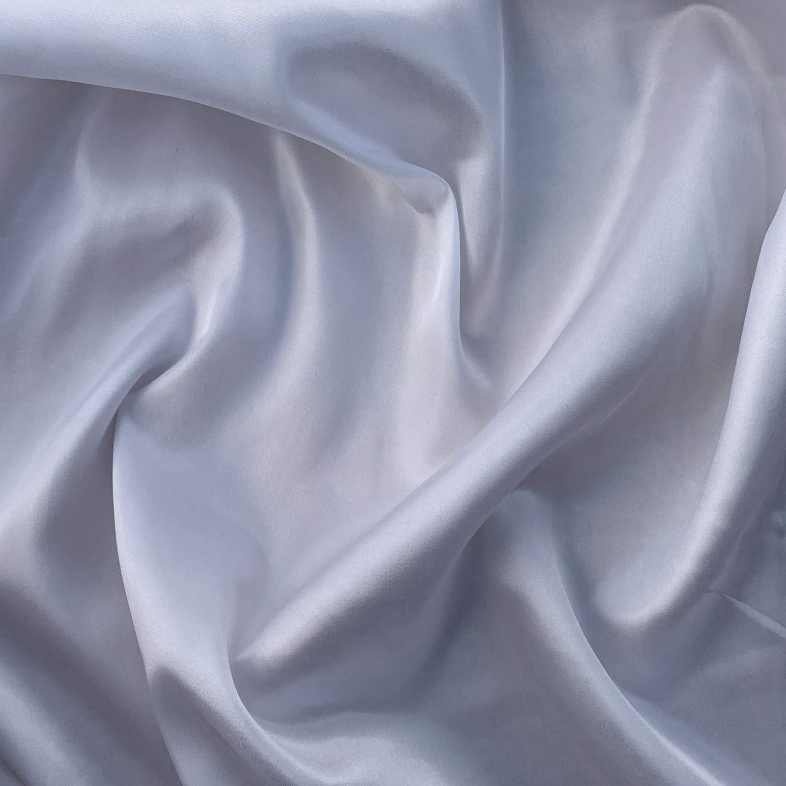 Discover Lifestyle & Fashion Fabrics Silver Silky Satin Liquid Fabric Plain Luxury Dress Craft Decoration Drape Dancewear Material 60" – 150Cm Wide | Sold Per Metre (Silver)