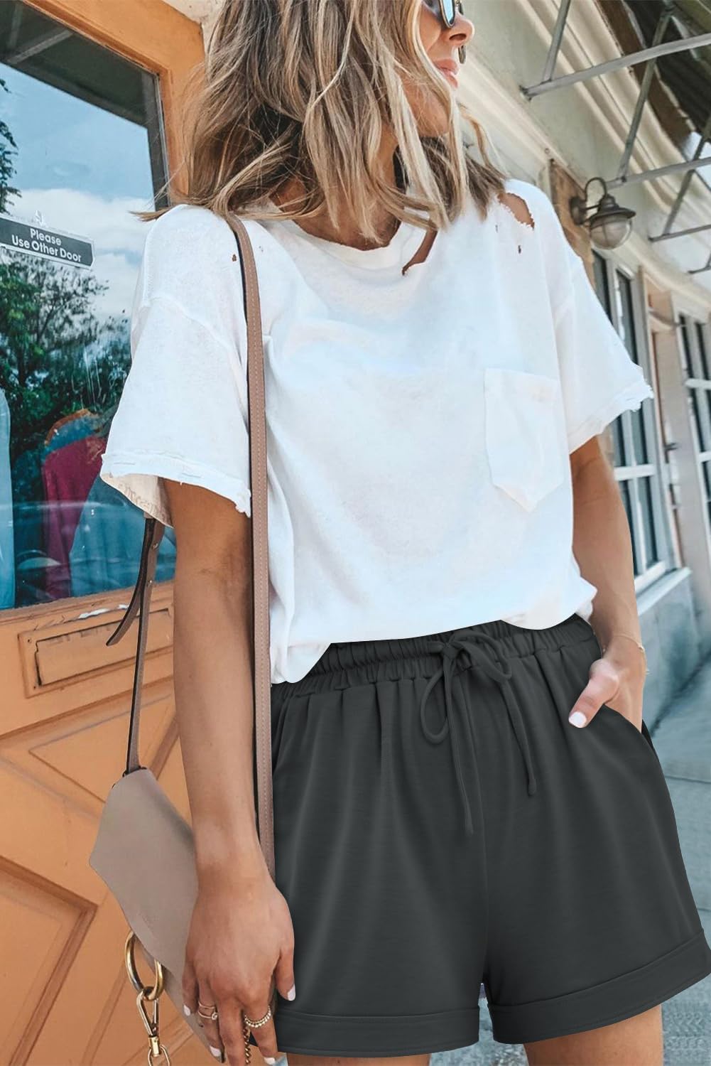 Angerella Women Casual Shorts Drawstring Comfy Elastic Waist Shorts Summer Pull On Short Pants with Pockets - Image 5