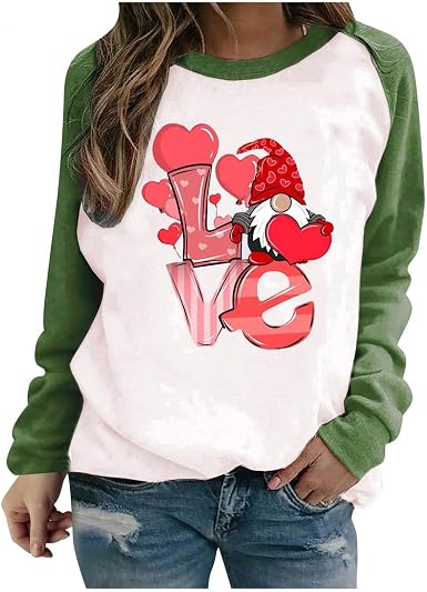 Amazon.com: Sudaderas para el día de San Valentín para mujer, estilo  vintage, de manga larga, para novia y madre, regalo de San Valentín : Ropa,  Zapatos y Joyería