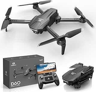 DEERC D60 Drone with Camera for Adults and Kids, 1080P HD FPV, Foldable RC Quadcopter with Gesture & Voice Control, Gravity Sensor, 22 Min Flight, Altitude Hold, Headless Mode, Beginner-Friendly Gift