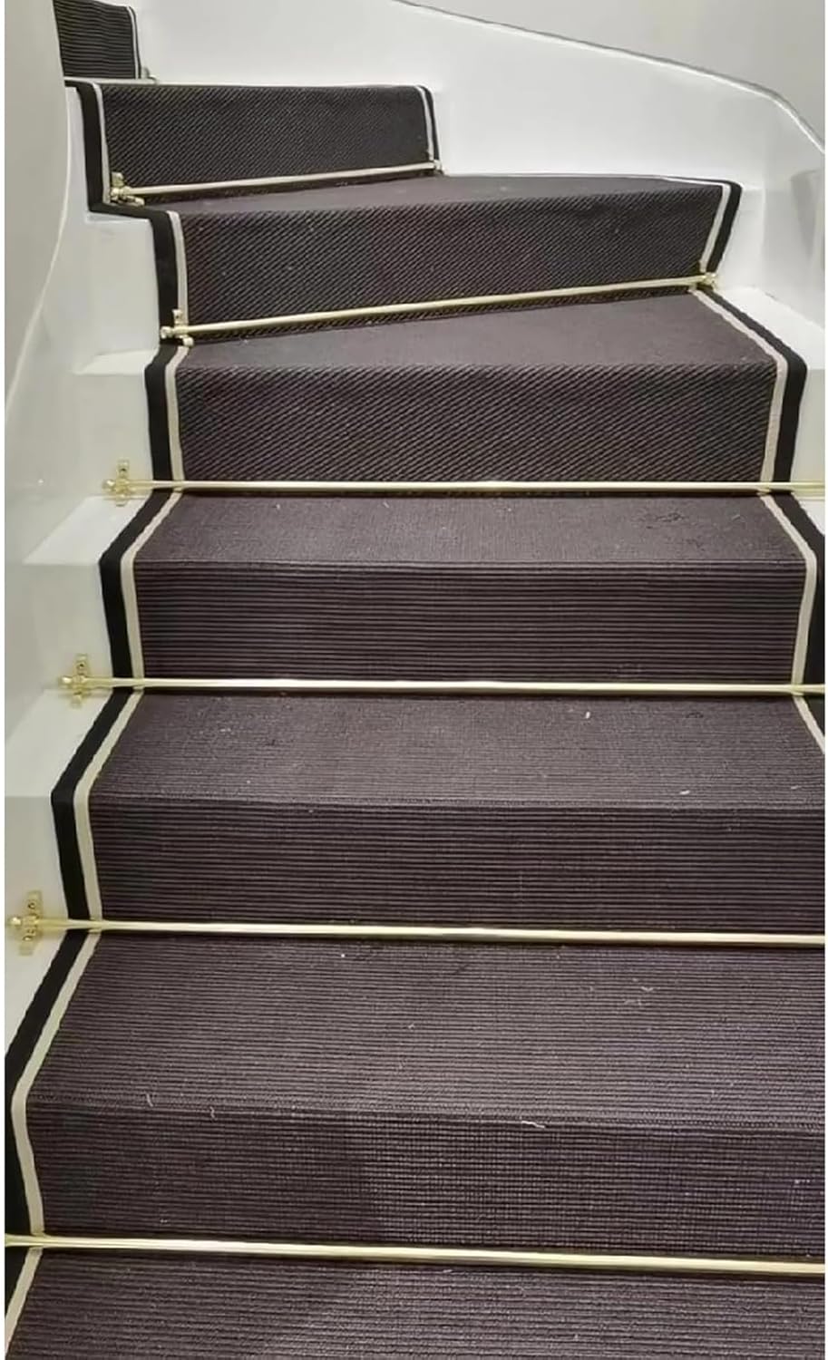 Brass Stair Rods for Carpe Runners, Decorative Rug with Finials, 28/30/36/39 Inch Indoor Hardware Gold Bright Tubular for(12pcs,32in)