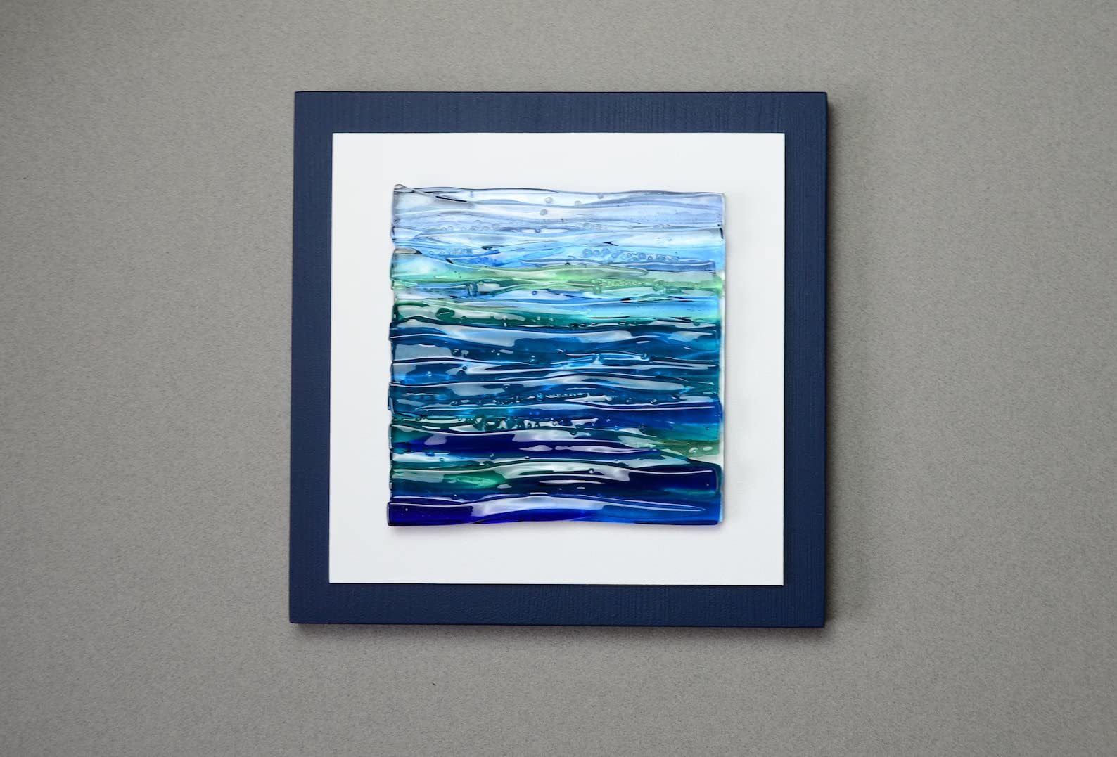 海の波 油彩画 木製フレーム付き37✖️30 海の波 油彩画 木製フレーム