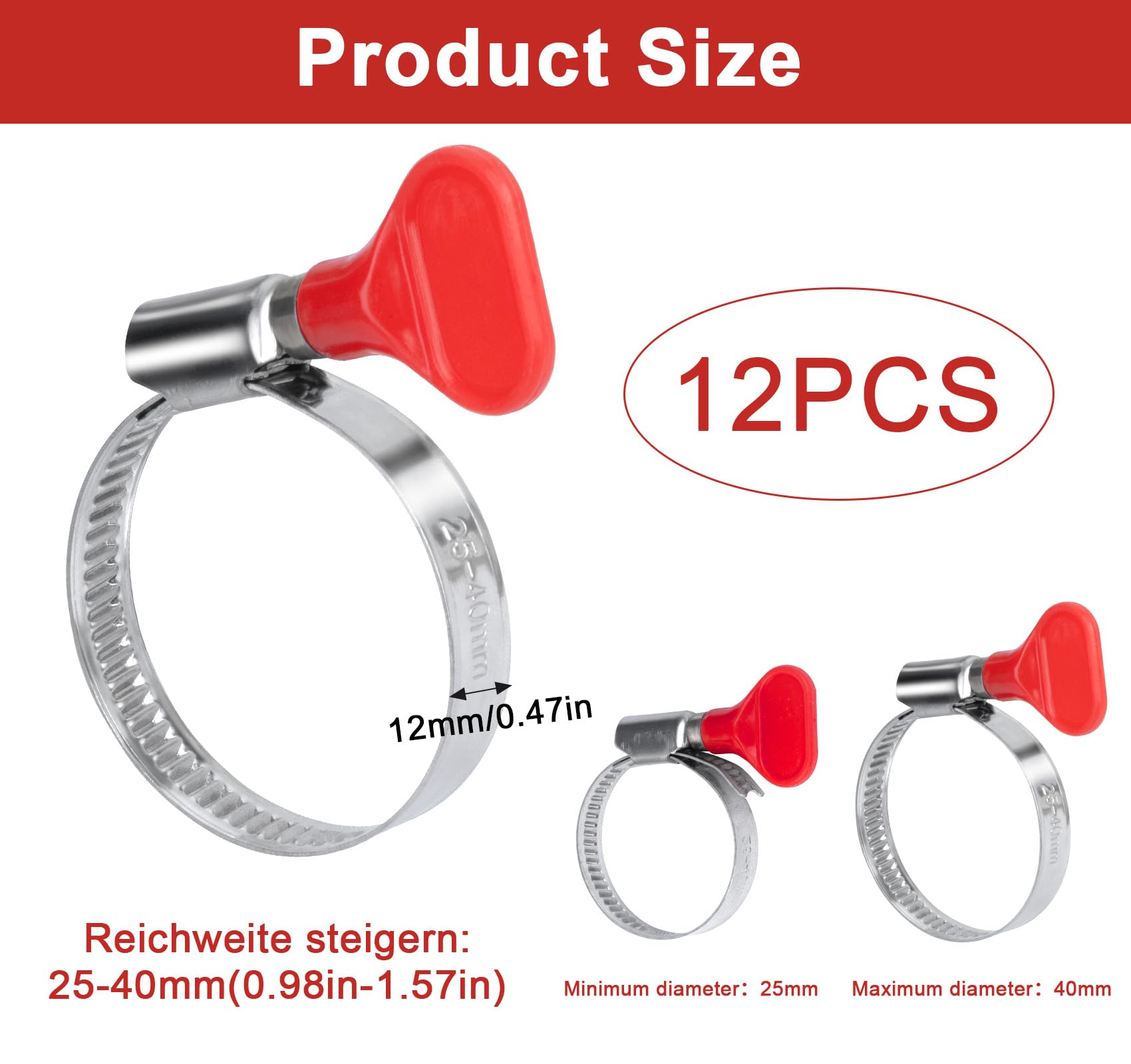 LOT DE 10 Colliers De Serrage Réglables En Acier Inoxydable