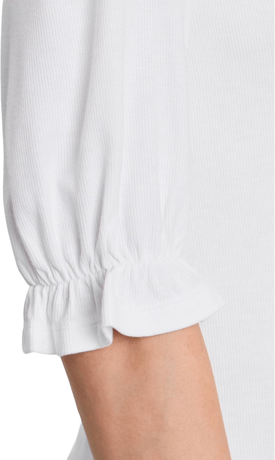 Liverpool Los Angeles Petite Elbow Sleeve Notch Knit Tee