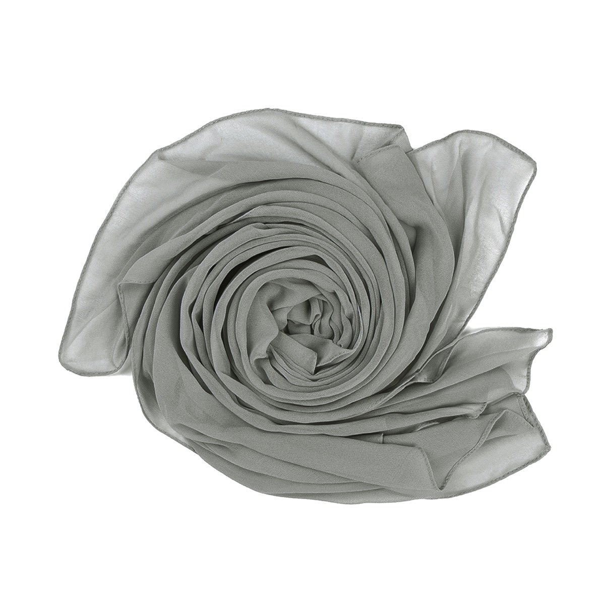 World of Shawls Elegant Chiffon Scarf Wrap Wedding Bridal Party Occasion Prom - 28 Colours (Silver Coin)