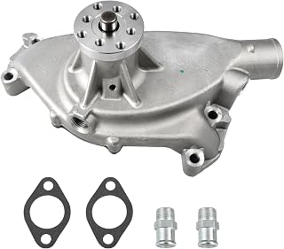 TBAPFS High Volume Satin Aluminum Short Water Pump Compatible with 1955-1968 Big Block Chevrolet Chevy BBC 396 402 427 454 502