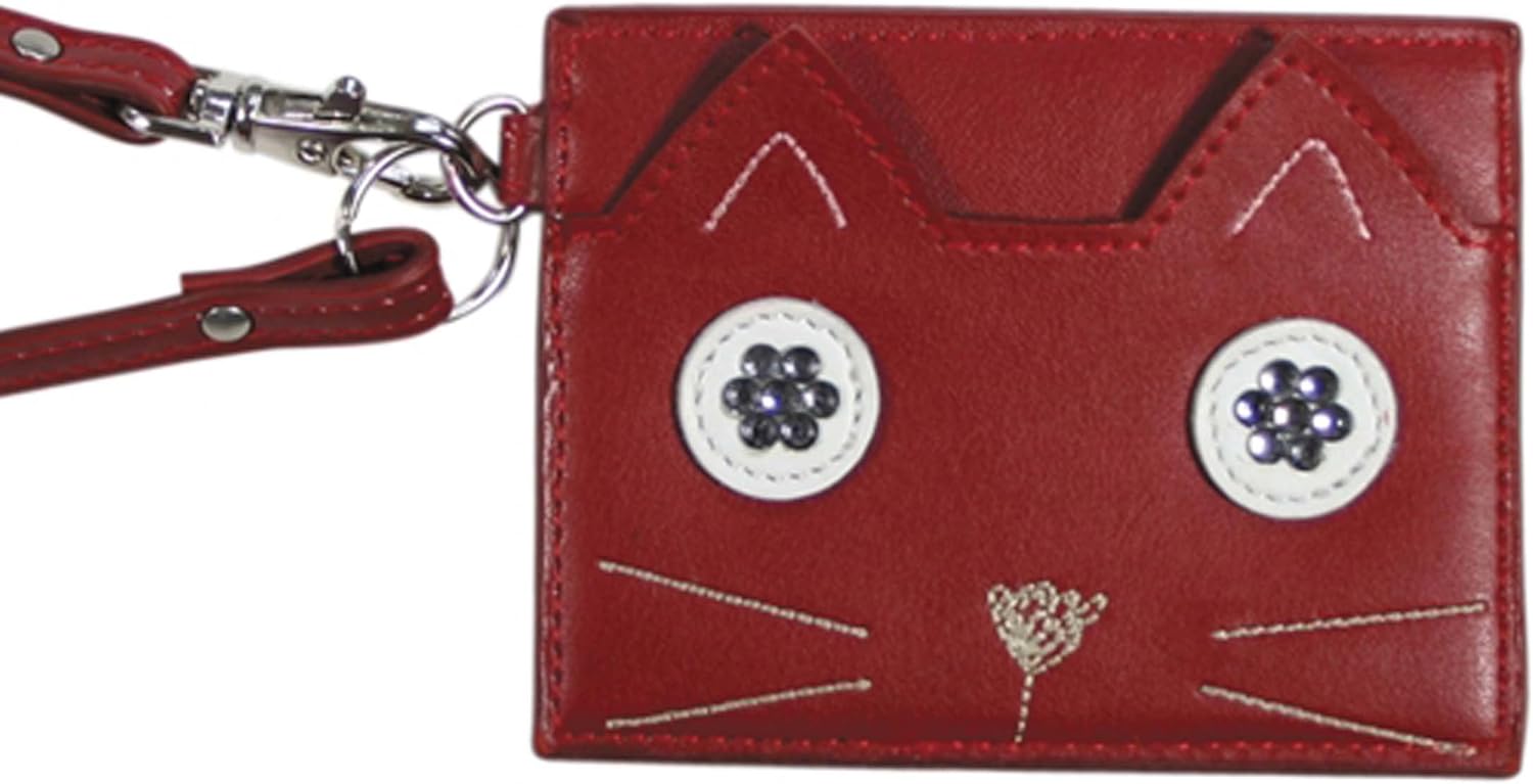 Cute Cat Ears Cowhide Cat Mimi Pass Case (Strap Included)