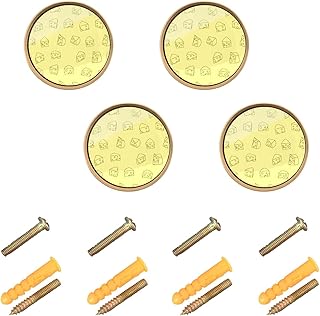 4 Pack Gold Drawer Knobs, Cheese Shapes Pattern, Round Dresser Cabinet Knobs Pulls for Kitchen Cabinet, Dressers, Decorative Furniture Hardware