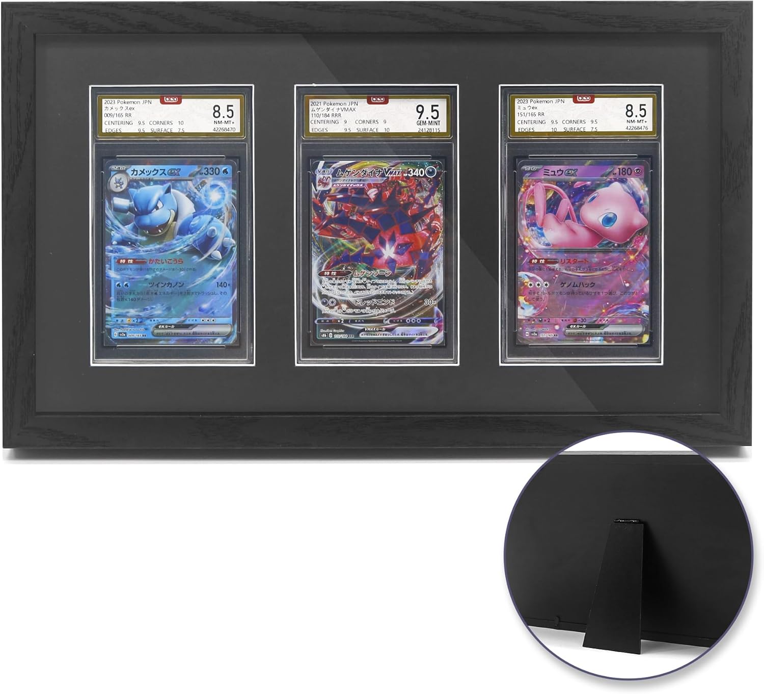 FramePro PSA Graded Card Display Frame, Wall Mount Baseball Trading Card Display Case ONLY fit for PSA Graded Cards, Display for Basketball Football Hockey Pokemon MTG Yugioh Cards 3 PSA