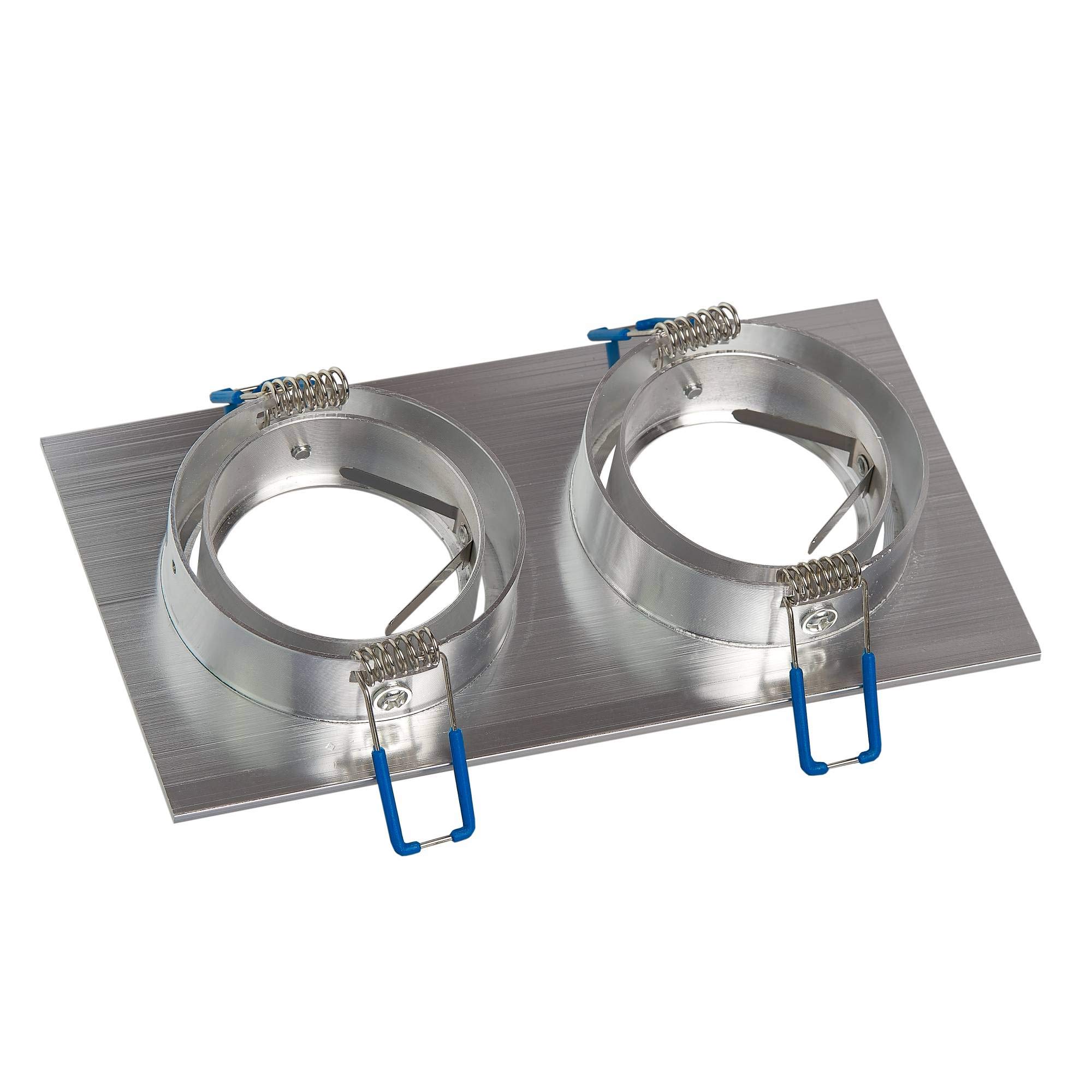 Cadre De Montage 3 Flammes Angulaires Pivotantes En Aluminium - Cadre Angulaire Au Bel Aspect Brossé - Pour Lampes LED Et Halogènes - Spots Encastrés De Haute Qualité De Finition | Trio