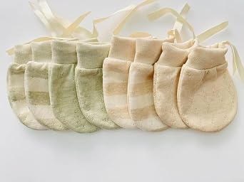 Cute Boys Girls Cotton No Scratch Gloves Drawstring Adjustable Mittens for Baby Infants