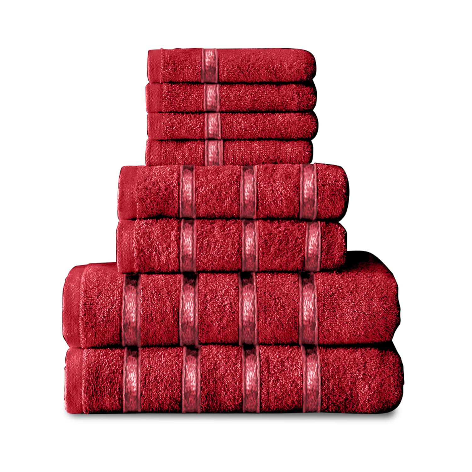 B&Q - Gc  8 Piece Bostonian Oasis Towel Bale Set Red Quick Dry And Super Obsorbent Towel