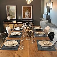 Vista 124 de Faux Leather Placemats and Coasters Set of 2, Round Leather for Dinner Table Mats Heat Resistant Non-Slip Washable Insulation Coffee Mats Kitchen