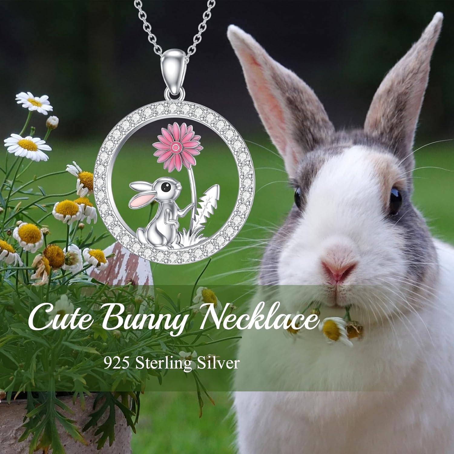 S925 Sterling Silver Cat/Rabbit/Elephant/Penguin/Panda Necklace for Women Cute Animal Pendant Necklace for Birthday Mothers Day Christmas - Image 6