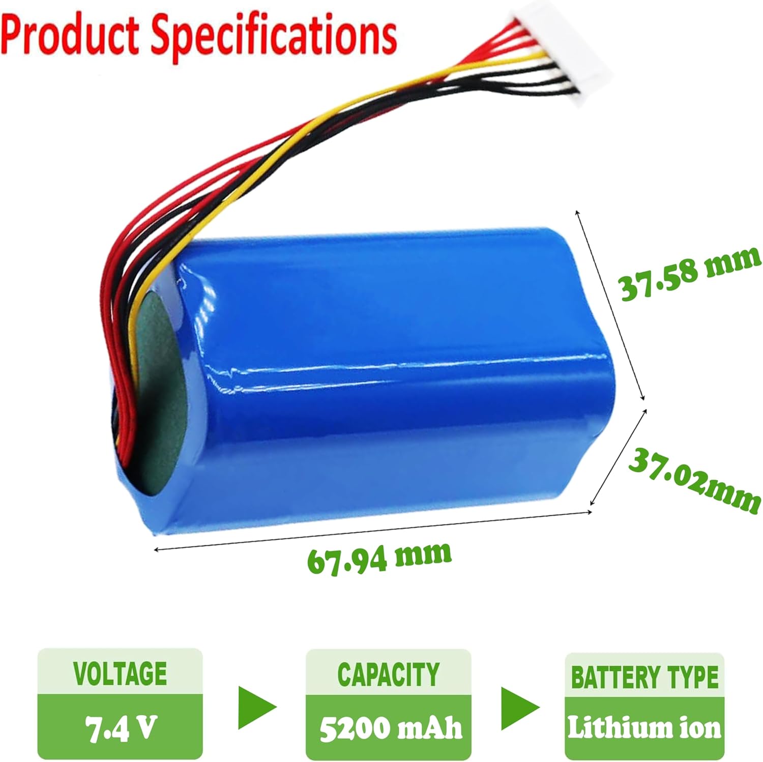 SRS-XB3 Replacement Battery Compatible with So-ny SRS-XB43 SRS-XB30 ID659B ID659 SRS-X30 Speaker 7.4V 5200mAh