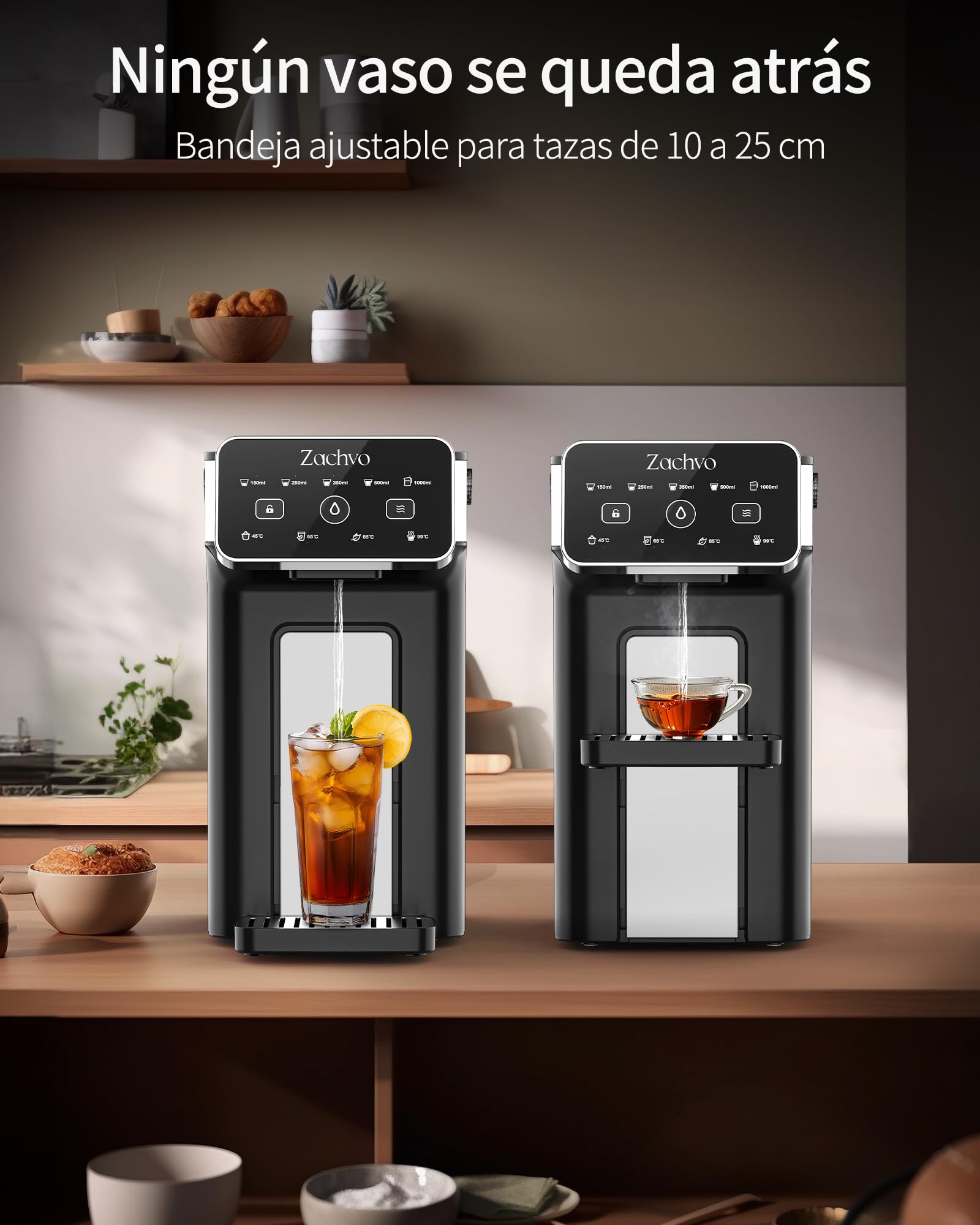 KEI906 - Dispensador de agua caliente (sin filtro), 2600 W, agua caliente en pocos segundos, 4 niveles de temperatura y 5 cantidades de agua, depósito de 3 l, compacto para cocina y oficina