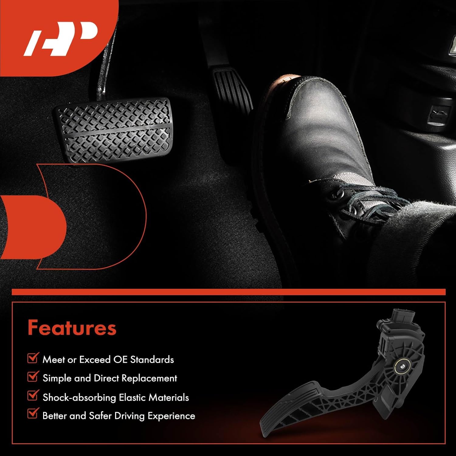 A-Premium Accelerator Pedal with Position Sensor Assembly Compatible with Chevrolet Impala 2009-2013, Impala Limited 2014-2016 & Buick Allure 2009, LaCrosse 2009