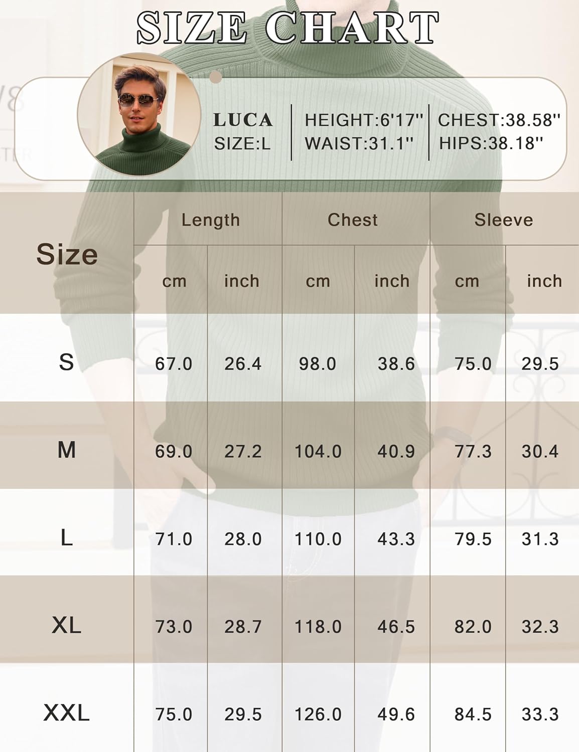 Cotrasen Men's Knit Turtleneck Sweater Ribbed Long Sleeve Solid Pullover Sweater Casual Winter Thermal Sweater Tops - Image 7