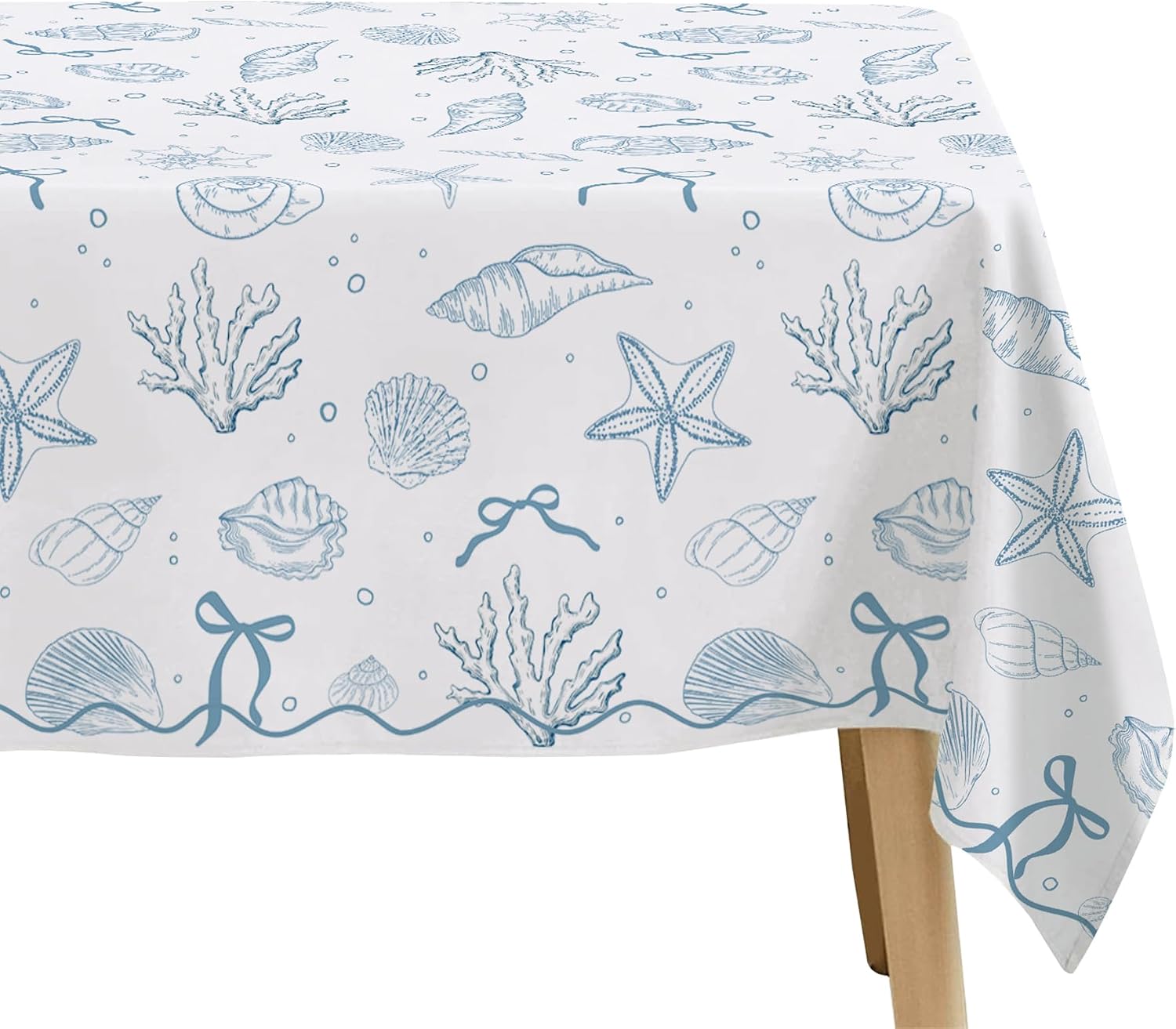 Ocean Seashell Party Decorations Tablecloth, 3 Pcs, 55in x 86in image 5