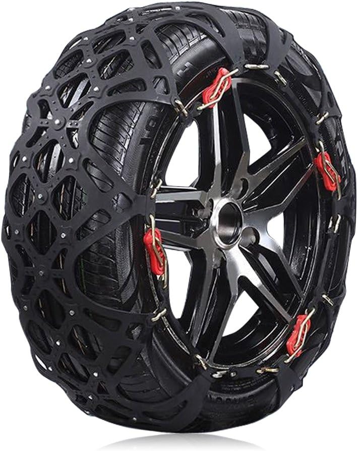 Rupse Car Winter Snow Chains for Car SUV Truck Emergency Anti-slip Chain Free of Jack with 195mm-255mm Tire Width (Wide)