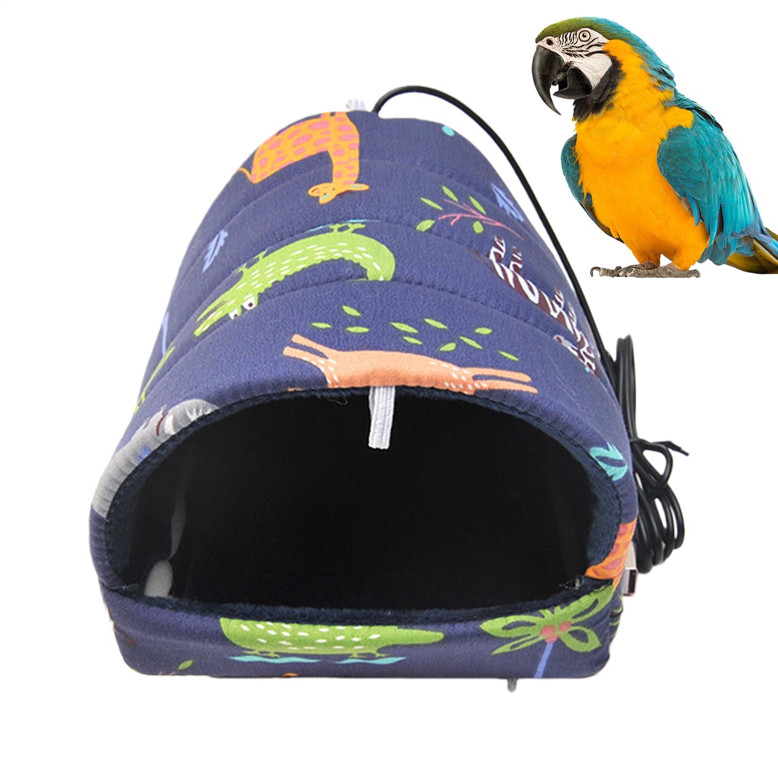 Bird Bed - Printed Fabric Plush 3.54x3.54x3.15 Inch Electric Heating Parakeet Nest | USB Hot Nest Pet Heated Bird Bed for Parakeets, Small Birds, Anim