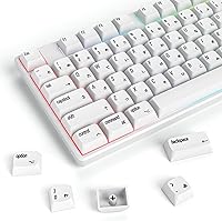 Vista 17 de Fogruaden Juego de teclas transparentes de 61 teclas, color negro, perfil OSA, material de policarbonato transparente, solo compatible con teclado