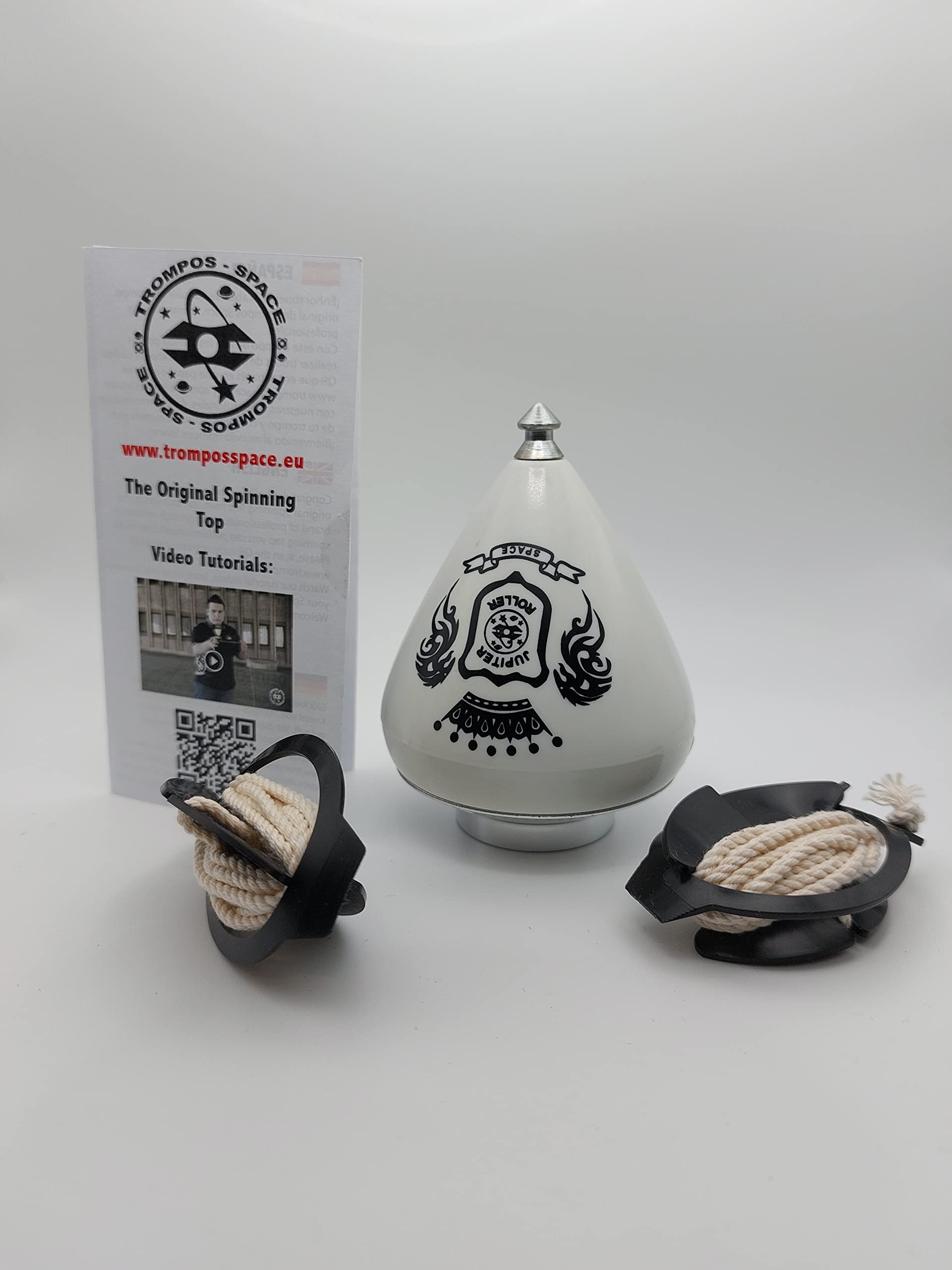 Trompos Space JRPLCUER Gerardo Montero y Javi De María Jupiter Roller Gift Rope, White, Silver, Mediano