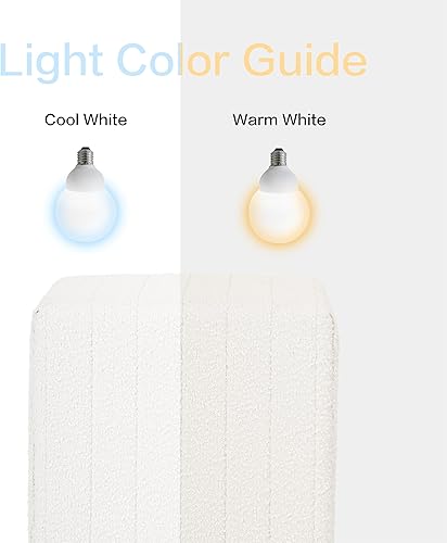 Vista 4 de HomePop Modern Channel Tufted Ottoman Home Décor Ottoman for Living Room & Bedroom - Cream Boucle Crema