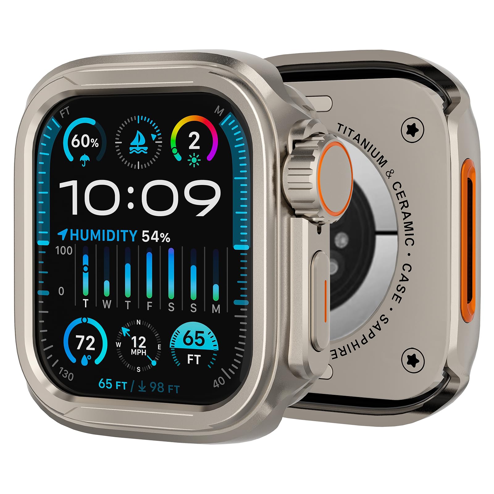 Amazon.co.jp: SDOCEBF メタルバンパー Apple Watch 44mm チタン 
